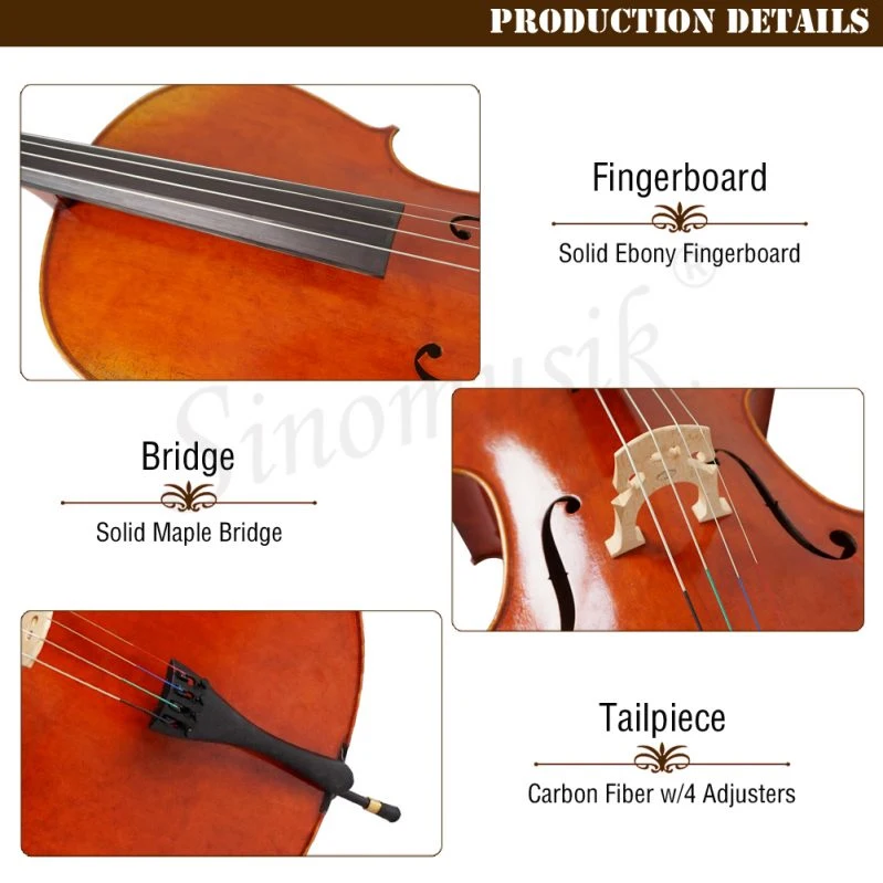 High Grade Handmade Antique Red Brown Professional Cello Musical Instrument